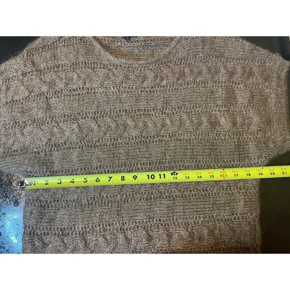 Express Brown Mohair Blend Short Sleeved Metallic Thread Tunic Sweater Dress Sz - Picture 6 of 9